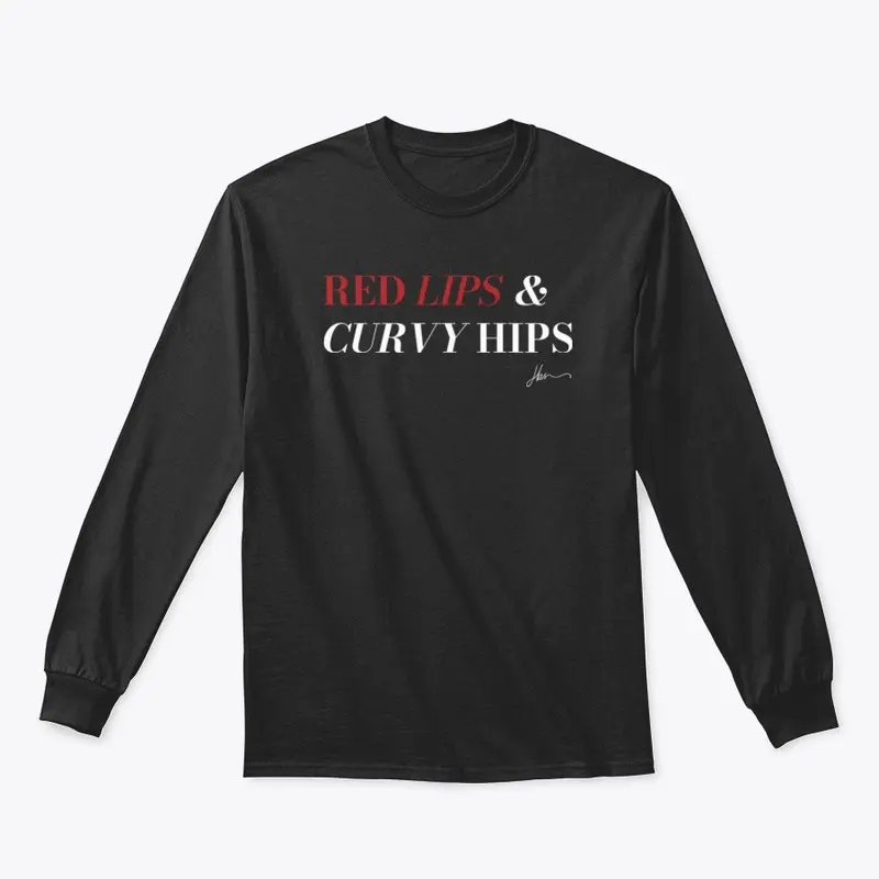 Red Lips & Curvy Hips (Red on Black)