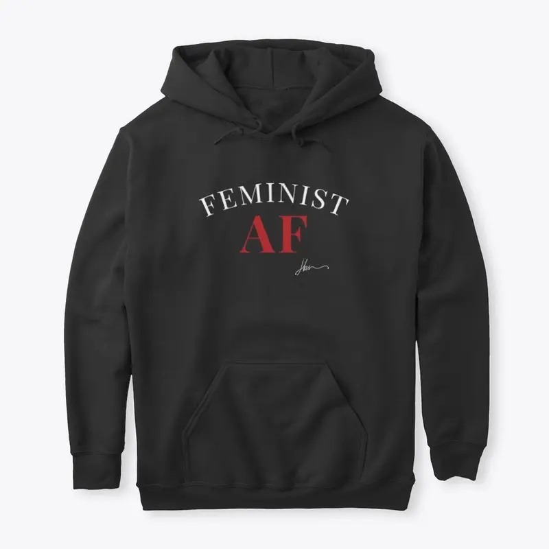 Feminist AF (White on Black)